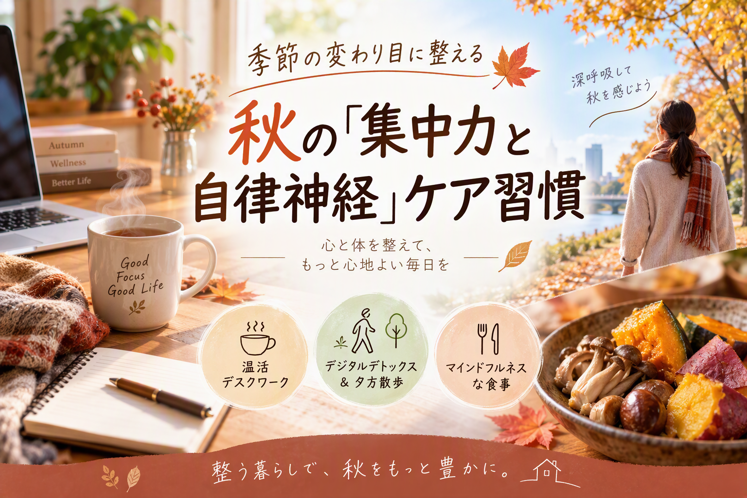 ☕ 季節の変わり目に整える：秋の「集中力と自律神経」ケア習慣